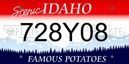 728Y08 Idaho License Plate