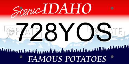 728YOS Idaho License Plate