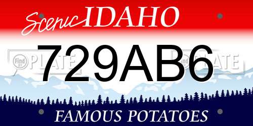 729AB6 Idaho License Plate