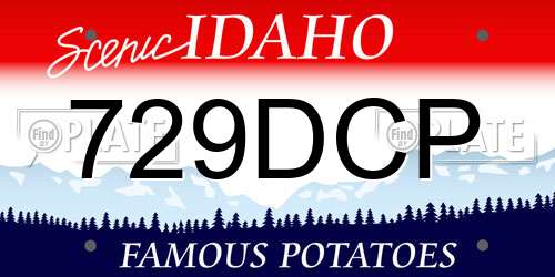 729DCP Idaho License Plate