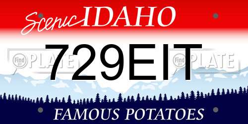 729EIT Idaho License Plate