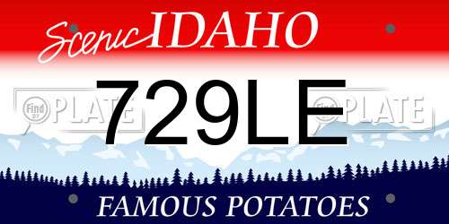 729LE Idaho License Plate