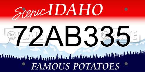 72AB335 Idaho License Plate