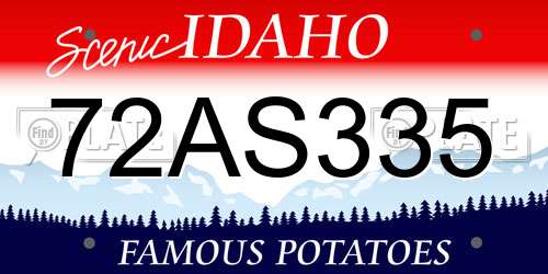 72AS335 Idaho License Plate