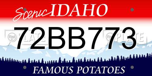 72BB773 Idaho License Plate