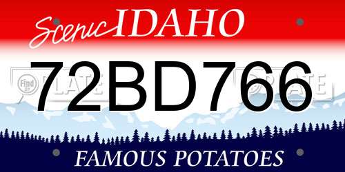 72BD766 Idaho License Plate