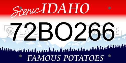 72BO266 Idaho License Plate