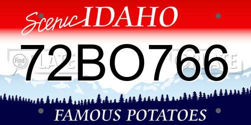 72BO766 Idaho License Plate