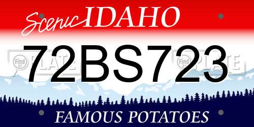 72BS723 Idaho License Plate