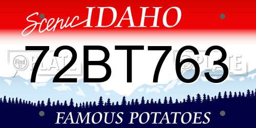 72BT763 Idaho License Plate