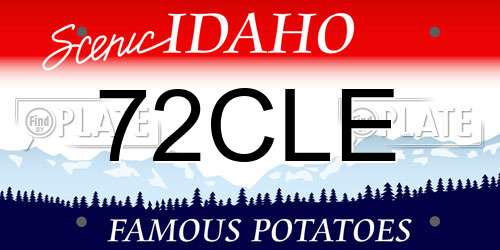 72CLE Idaho License Plate