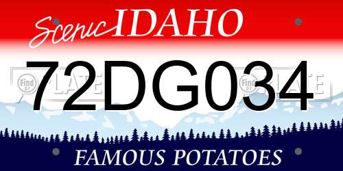 72DG034 Idaho License Plate