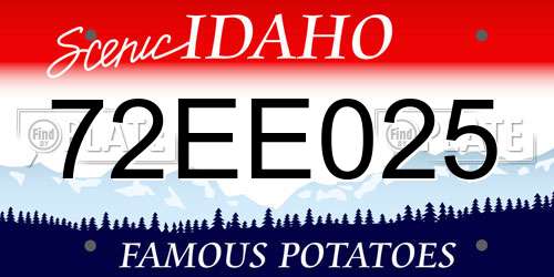 72EE025 Idaho License Plate