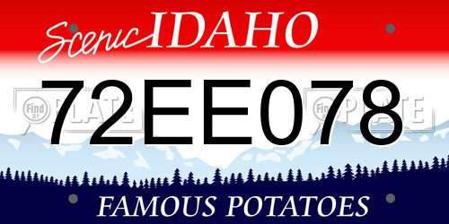 72EE078 Idaho License Plate