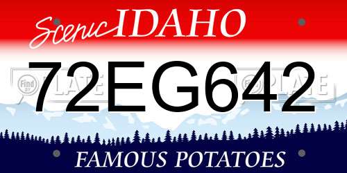 72EG642 Idaho License Plate