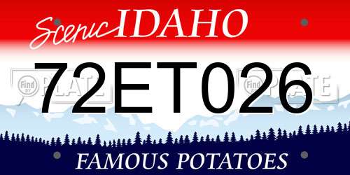 72ET026 Idaho License Plate