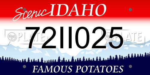 72II025 Idaho License Plate