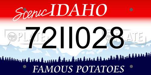 72II028 Idaho License Plate