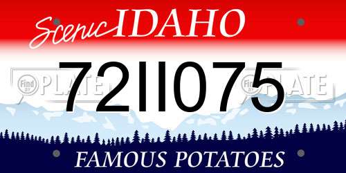 72II075 Idaho License Plate