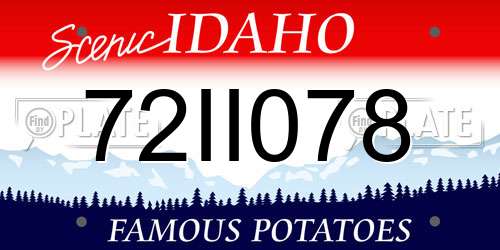 72II078 Idaho License Plate