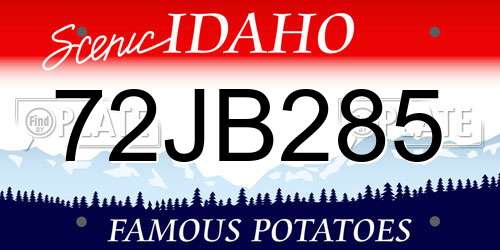 72JB285 Idaho License Plate