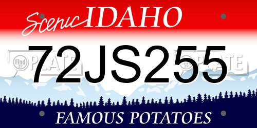 72JS255 Idaho License Plate