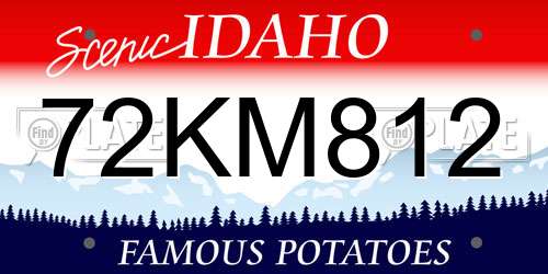72KM812 Idaho License Plate