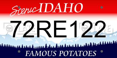 72RE122 Idaho License Plate
