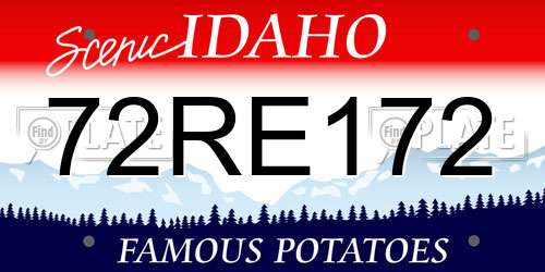 72RE172 Idaho License Plate