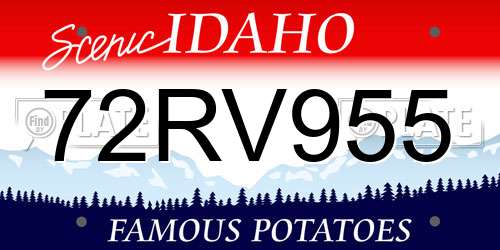 72RV955 Idaho License Plate