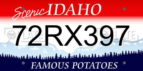 72RX397 Idaho License Plate