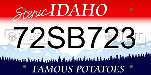72SB723 Idaho License Plate