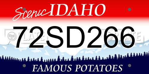 72SD266 Idaho License Plate