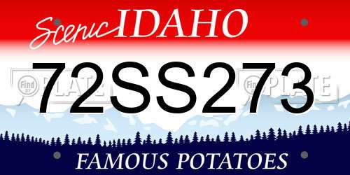 72SS273 Idaho License Plate