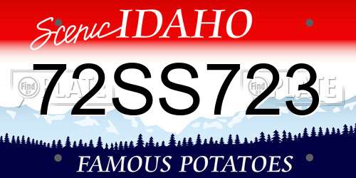 72SS723 Idaho License Plate