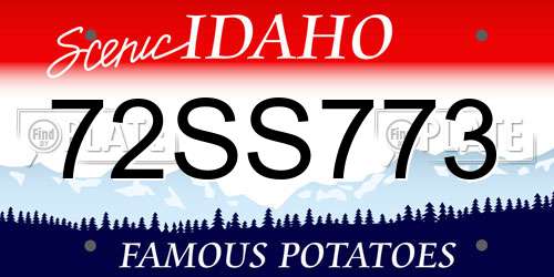 72SS773 Idaho License Plate