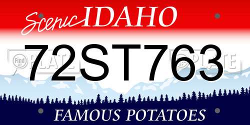 72ST763 Idaho License Plate