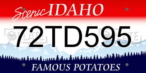 72TD595 Idaho License Plate