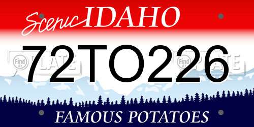 72TO226 Idaho License Plate