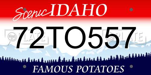 72TO557 Idaho License Plate