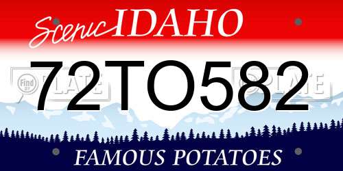 72TO582 Idaho License Plate