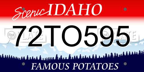 72TO595 Idaho License Plate