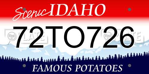 72TO726 Idaho License Plate