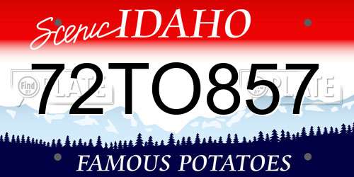 72TO857 Idaho License Plate