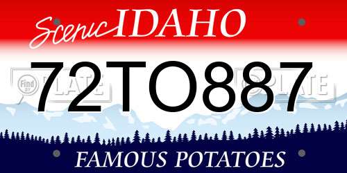 72TO887 Idaho License Plate