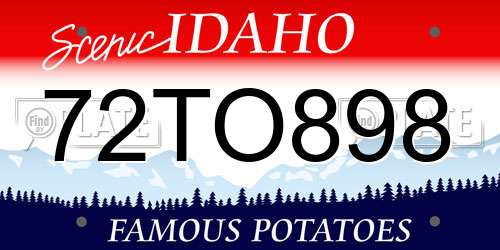 72TO898 Idaho License Plate