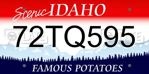 72TQ595 Idaho License Plate