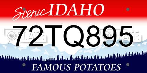 72TQ895 Idaho License Plate