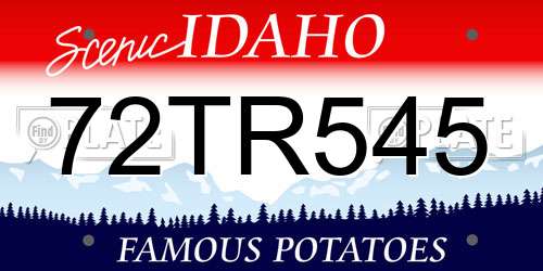 72TR545 Idaho License Plate