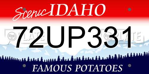 72UP331 Idaho License Plate